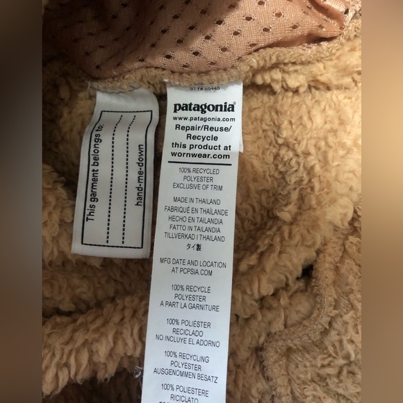 Patagonia Los Gatos Jacket youth girls XL Camel high pile fleece cozy hike - Picture 11 of 13